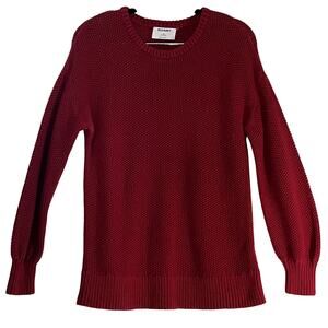 Old Navy Burgundy Chunky Knit Crew Neck Sweater Reg Size XS